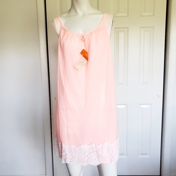 Dunlon vintage 1970s Short neon Night Gown lace - Picture 8 of 16